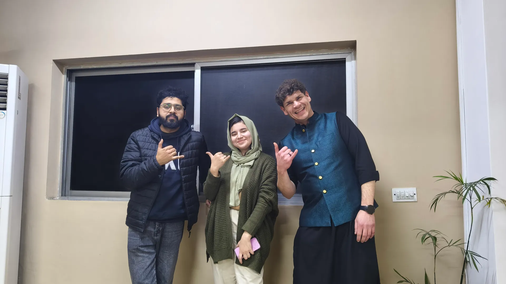 James Watkins with colleagues in Lahore