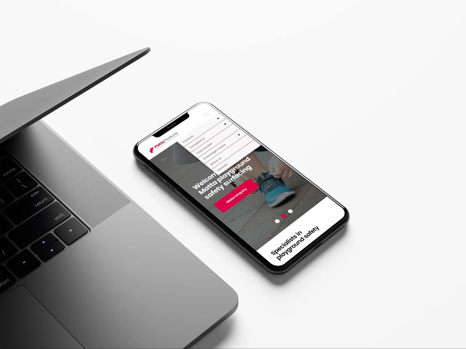 Matta homepage on mobile and laptop